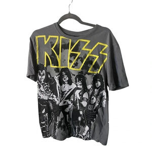 Official Merch | KISS  Grey/Yellow Crew Neck Band Tee | Size M